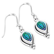 Abalone Shell Pear Shaped Ethnic Style Drop Hook Earrings, e177